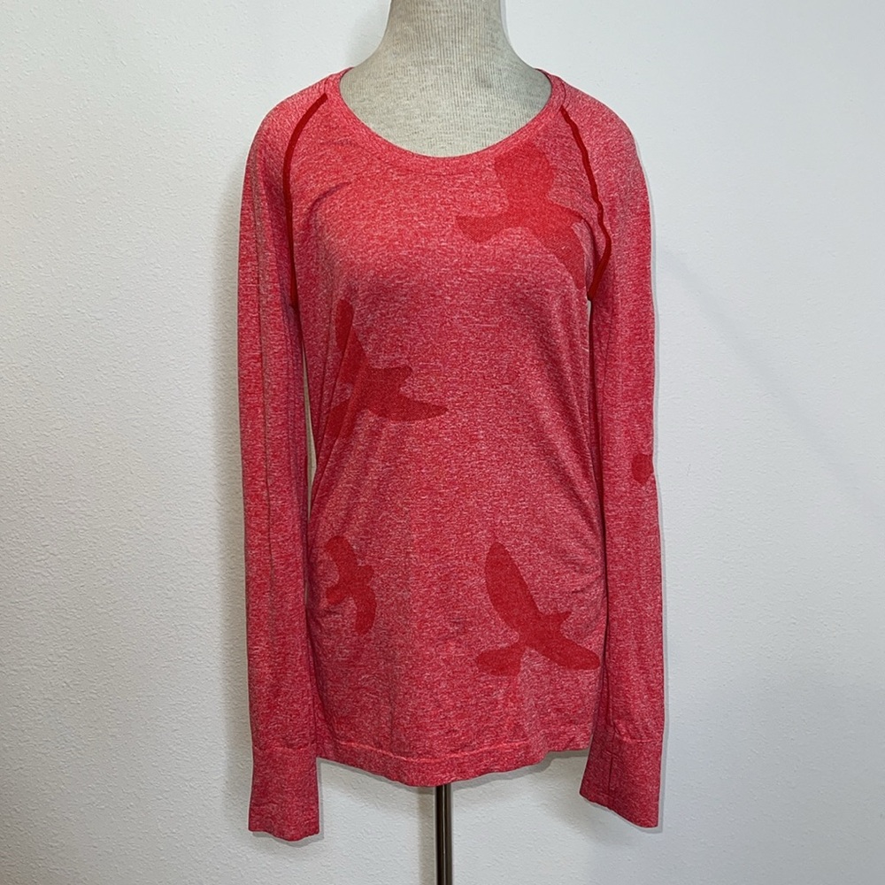Oiselle Red Long Sleeve Top